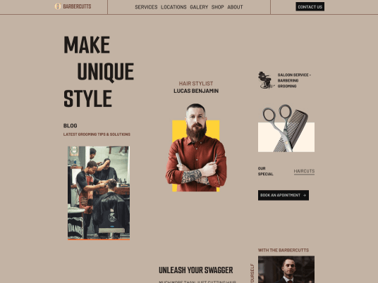 Barber Shop  Website made using Typescript, React.JS and Tailwindcss